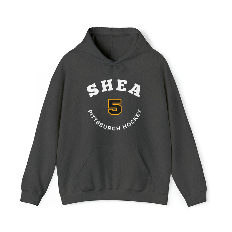 Shea 5 Pittsburgh Hockey Number Arch Design Unisex Hooded Sweatshirt