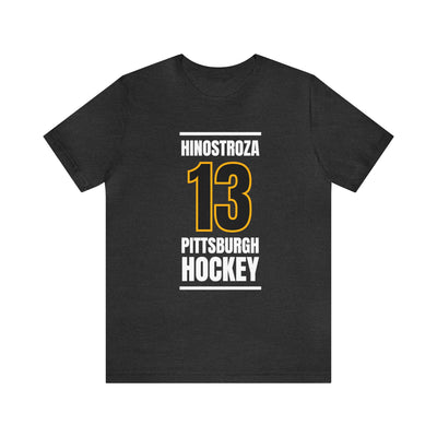 Hinostroza 13 Pittsburgh Hockey Black Vertical Design Unisex T-Shirt