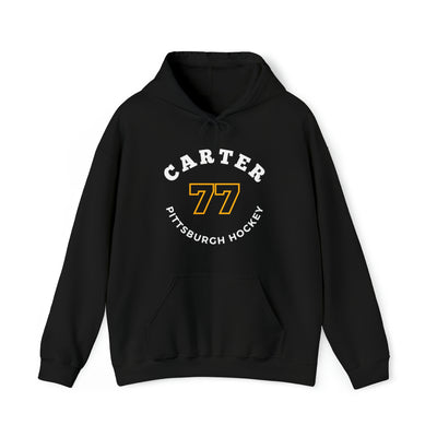 Carter 77 Pittsburgh Hockey Number Arch Design Unisex Hooded Sweatshirt