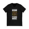 Acciari 55 Pittsburgh Hockey Black Vertical Design Unisex V-Neck Tee