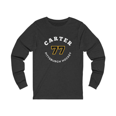 Carter 77 Pittsburgh Hockey Number Arch Design Unisex Jersey Long Sleeve Shirt