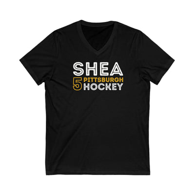 Shea 5 Pittsburgh Hockey Grafitti Wall Design Unisex V-Neck Tee