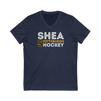 Shea 5 Pittsburgh Hockey Grafitti Wall Design Unisex V-Neck Tee