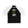 Rakell 67 Pittsburgh Hockey Black Vertical Design Unisex Tri-Blend 3/4 Sleeve Raglan Baseball Shirt