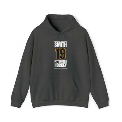 Smith 19 Pittsburgh Hockey Black Vertical Design Unisex Hooded Sweatshirt