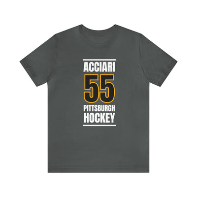 Acciari 55 Pittsburgh Hockey Black Vertical Design Unisex T-Shirt