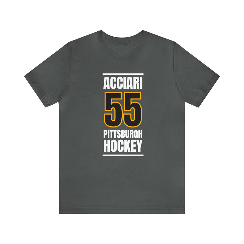 Acciari 55 Pittsburgh Hockey Black Vertical Design Unisex T-Shirt