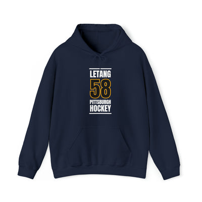 Letang 58 Pittsburgh Hockey Black Vertical Design Unisex Hooded Sweatshirt