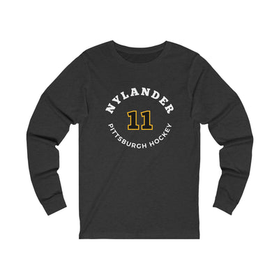 Nylander 11 Pittsburgh Hockey Number Arch Design Unisex Jersey Long Sleeve Shirt