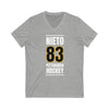 Nieto 83 Pittsburgh Hockey Black Vertical Design Unisex V-Neck Tee