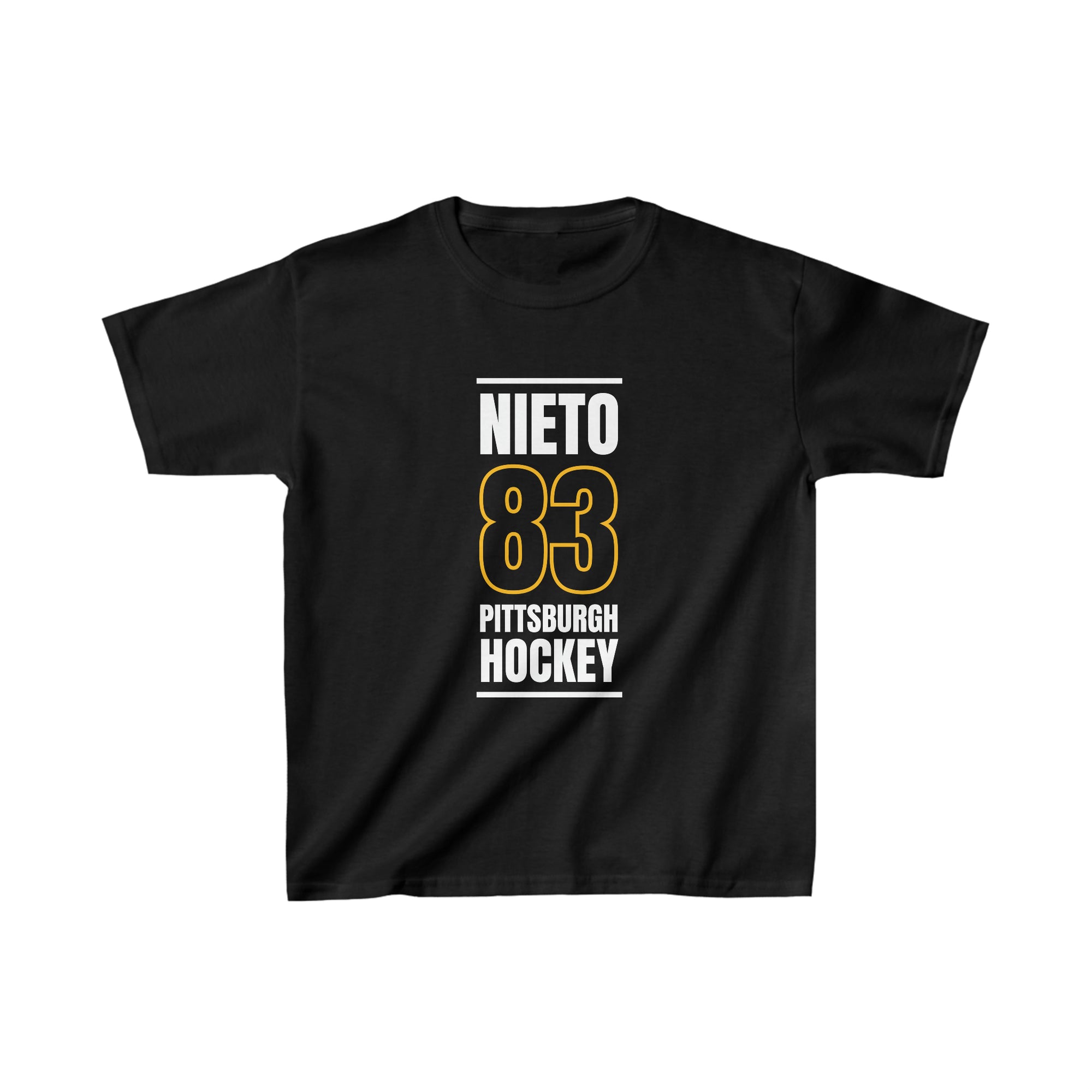 Nieto 83 Pittsburgh Hockey Black Vertical Design Kids Tee