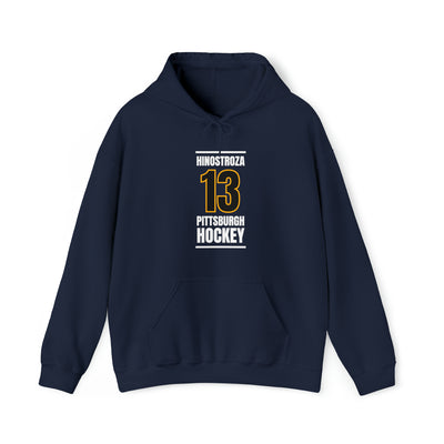Hinostroza 13 Pittsburgh Hockey Black Vertical Design Unisex Hooded Sweatshirt