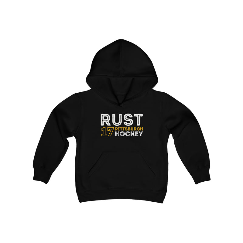 Rust 17 Pittsburgh Hockey Grafitti Wall Design Youth Hooded Sweatshirt