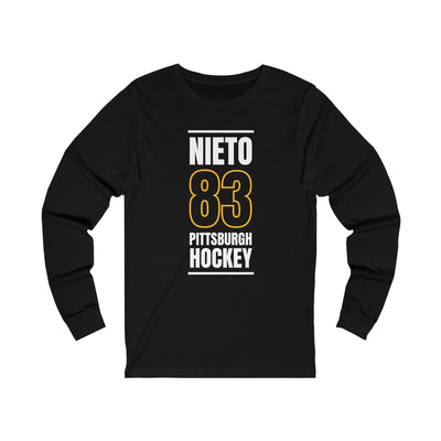 Nieto 83 Pittsburgh Hockey Black Vertical Design Unisex Jersey Long Sleeve Shirt