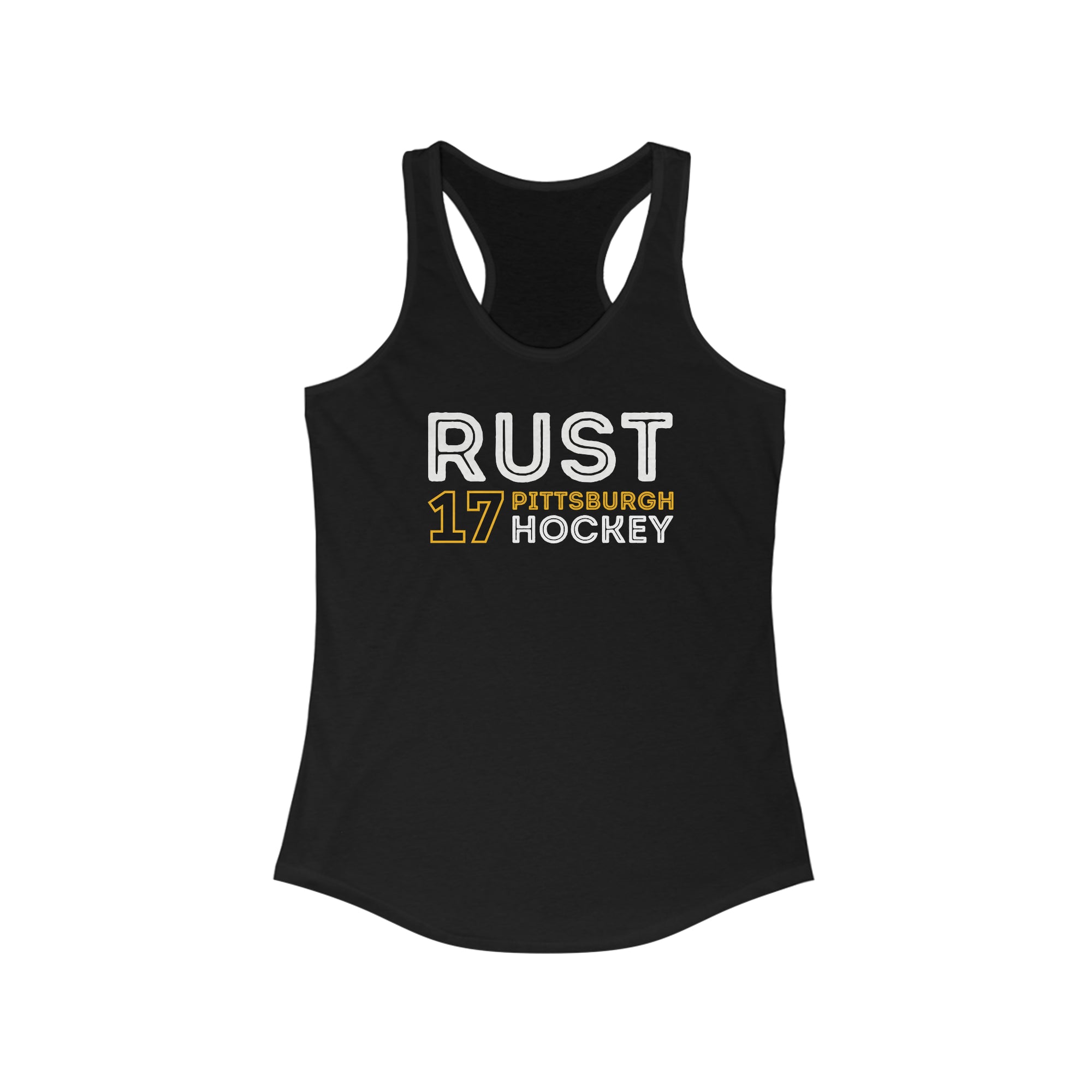 Rust 17 Pittsburgh Hockey Grafitti Wall Design Women's Ideal Racerback Tank Top