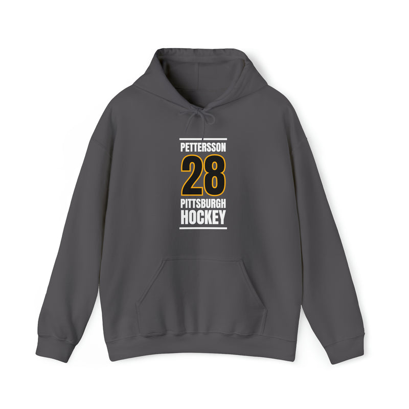 Pettersson 28 Pittsburgh Hockey Black Vertical Design Unisex Hooded Sweatshirt