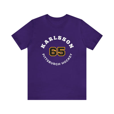 Karlsson 65 Pittsburgh Hockey Number Arch Design Unisex T-Shirt