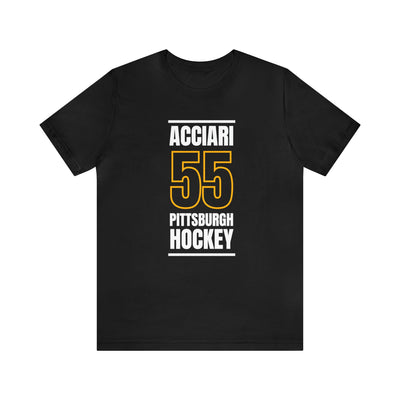 Acciari 55 Pittsburgh Hockey Black Vertical Design Unisex T-Shirt