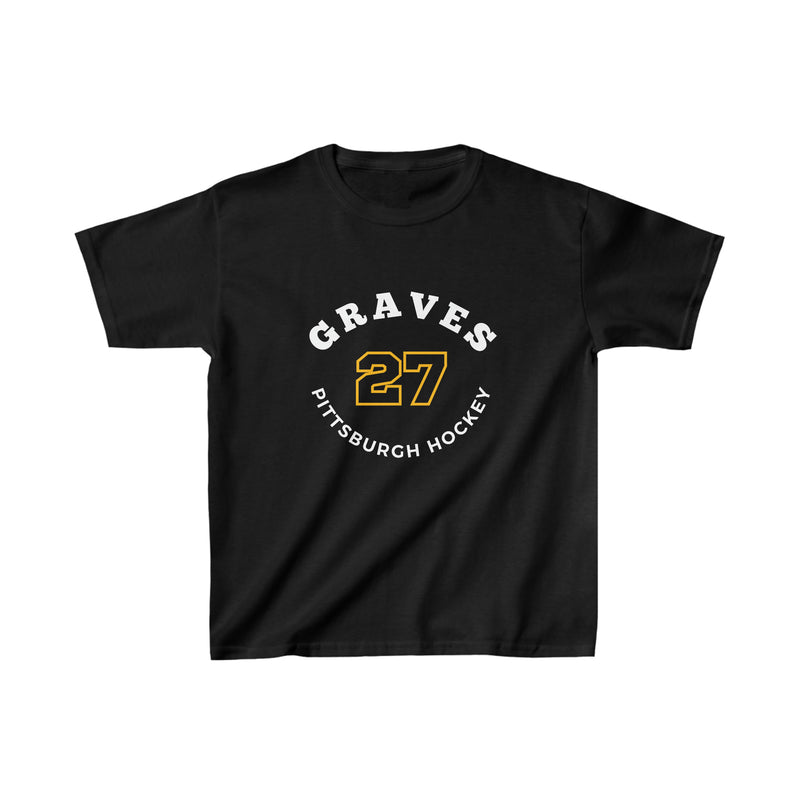 Graves 27 Pittsburgh Hockey Number Arch Design Kids Tee