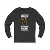 Malkin 71 Pittsburgh Hockey Black Vertical Design Unisex Jersey Long Sleeve Shirt