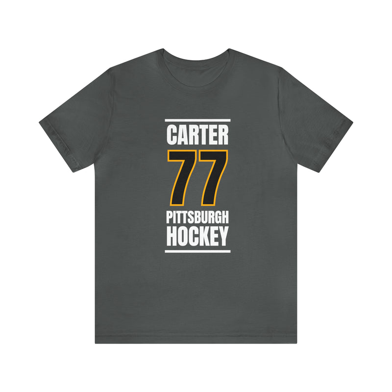 Carter 77 Pittsburgh Hockey Black Vertical Design Unisex T-Shirt