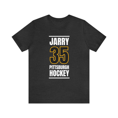 Jarry 35 Pittsburgh Hockey Black Vertical Design Unisex T-Shirt