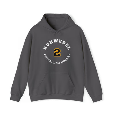 Ruhwedel 2 Pittsburgh Hockey Number Arch Design Unisex Hooded Sweatshirt