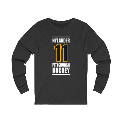 Nylander 11 Pittsburgh Hockey Black Vertical Design Unisex Jersey Long Sleeve Shirt