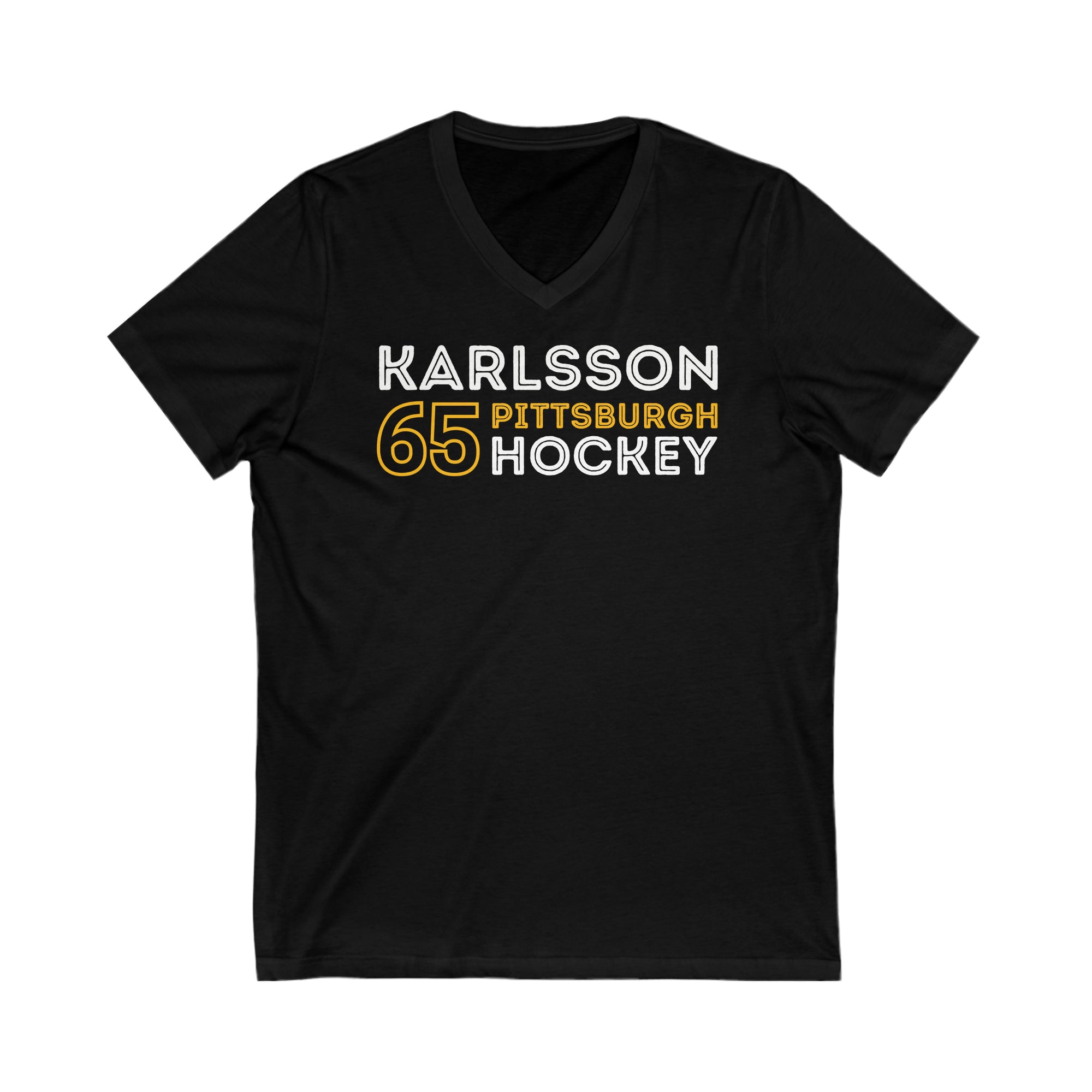 Karlsson 65 Pittsburgh Hockey Grafitti Wall Design Unisex V-Neck Tee