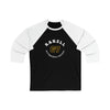 Rakell 67 Pittsburgh Hockey Number Arch Design Unisex Tri-Blend 3/4 Sleeve Raglan Baseball Shirt