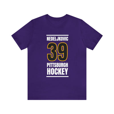 Nedeljkovic 39 Pittsburgh Hockey Black Vertical Design Unisex T-Shirt