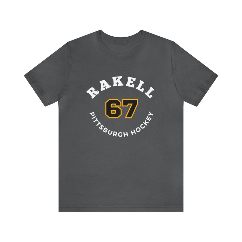 Rakell 67 Pittsburgh Hockey Number Arch Design Unisex T-Shirt