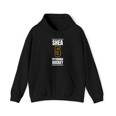 Shea 5 Pittsburgh Hockey Black Vertical Design Unisex Hooded Sweatshirt