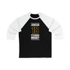 Johnsson 18 Pittsburgh Hockey Black Vertical Design Unisex Tri-Blend 3/4 Sleeve Raglan Baseball Shirt