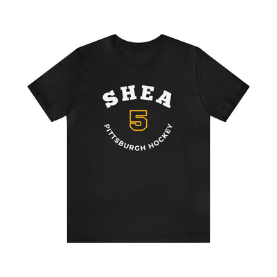 Shea 5 Pittsburgh Hockey Number Arch Design Unisex T-Shirt
