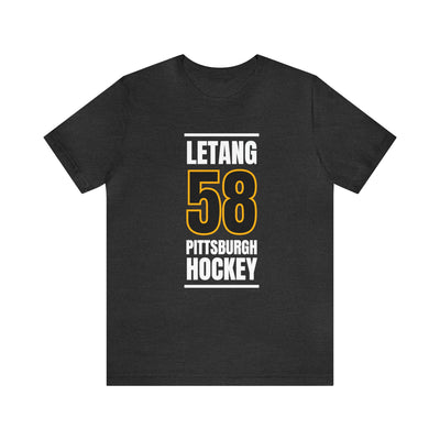 Letang 58 Pittsburgh Hockey Black Vertical Design Unisex T-Shirt