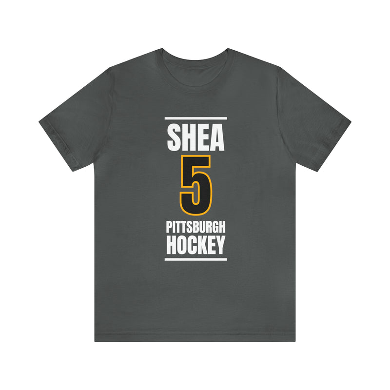 Shea 5 Pittsburgh Hockey Black Vertical Design Unisex T-Shirt