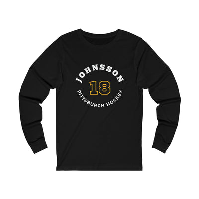 Johnsson 18 Pittsburgh Hockey Number Arch Design Unisex Jersey Long Sleeve Shirt