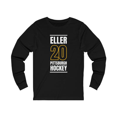 Eller 20 Pittsburgh Hockey Black Vertical Design Unisex Jersey Long Sleeve Shirt
