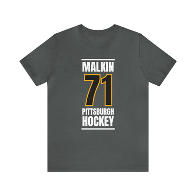Malkin 71 Pittsburgh Hockey Black Vertical Design Unisex T-Shirt
