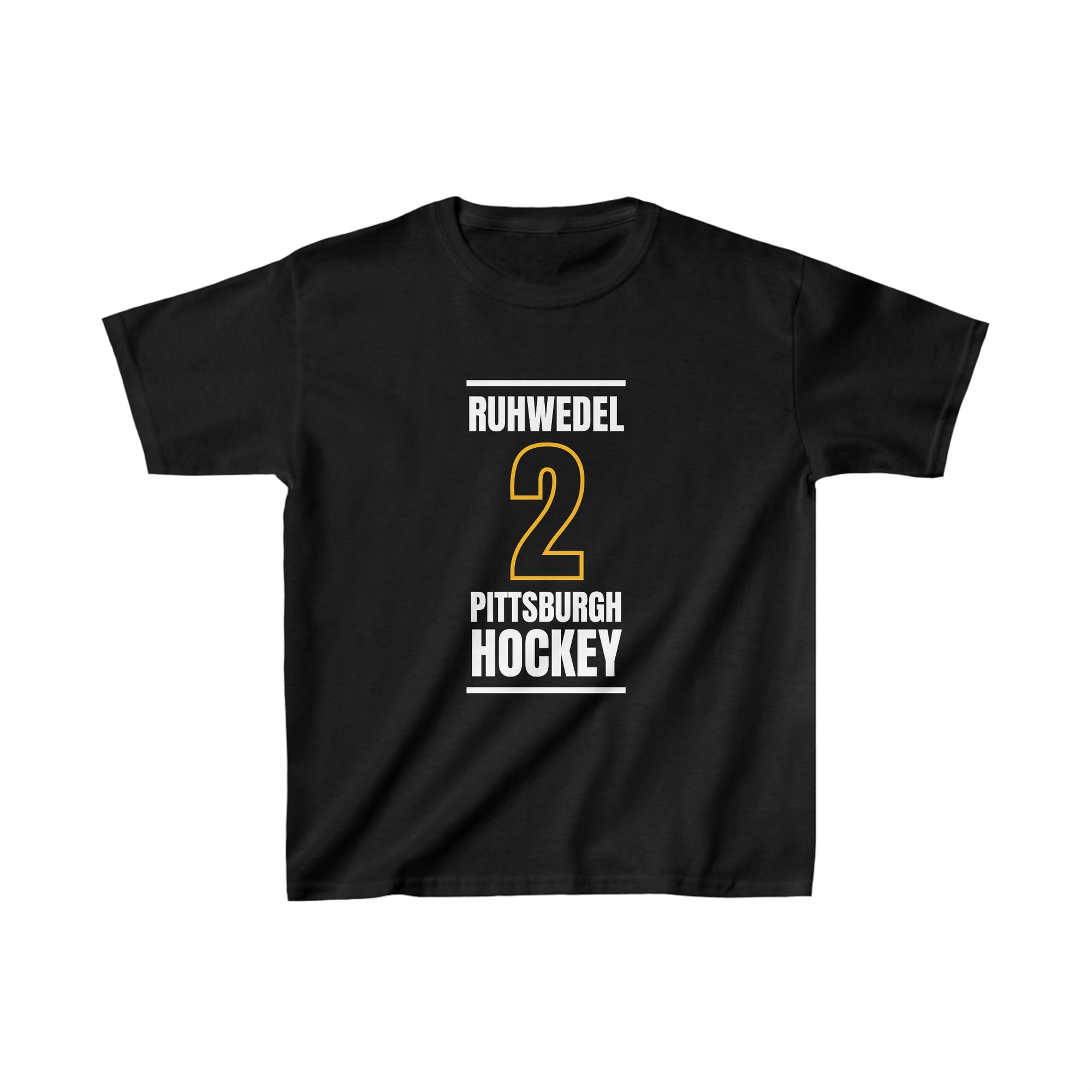 Ruhwedel 2 Pittsburgh Hockey Black Vertical Design Kids Tee