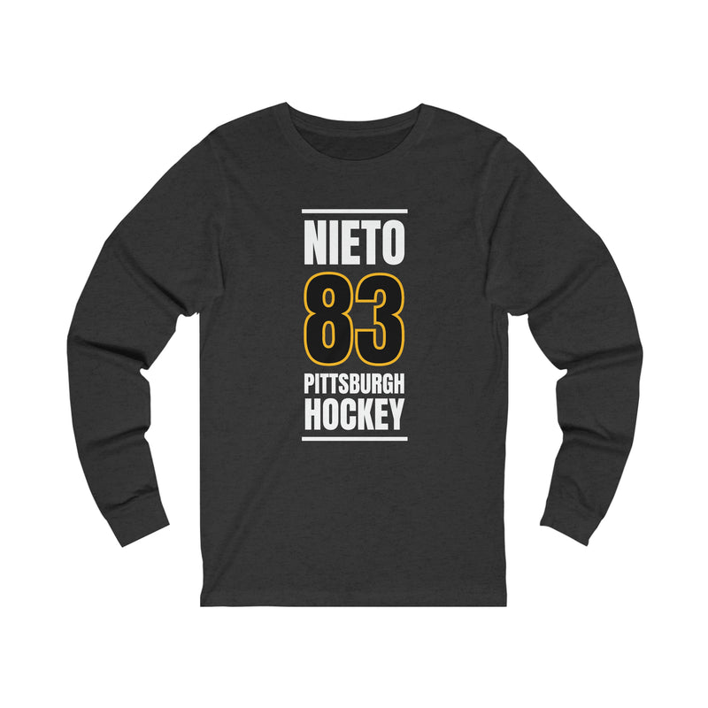 Nieto 83 Pittsburgh Hockey Black Vertical Design Unisex Jersey Long Sleeve Shirt