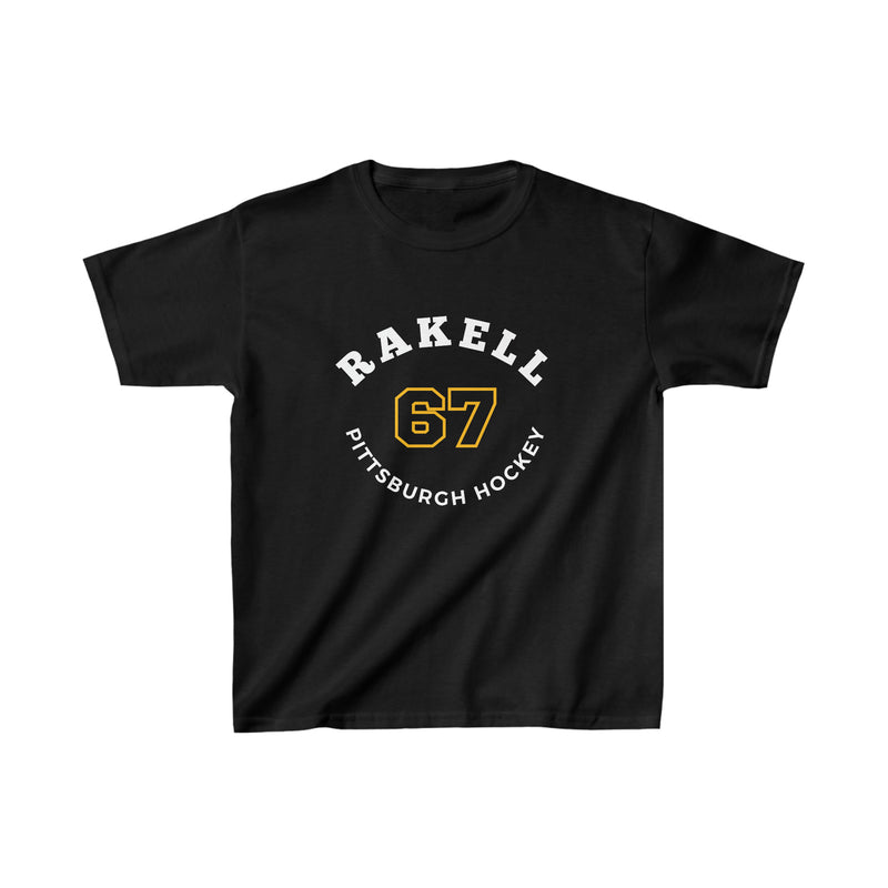 Rakell 67 Pittsburgh Hockey Number Arch Design Kids Tee