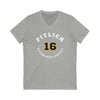 Pitlick 16 Pittsburgh Hockey Number Arch Design Unisex V-Neck Tee
