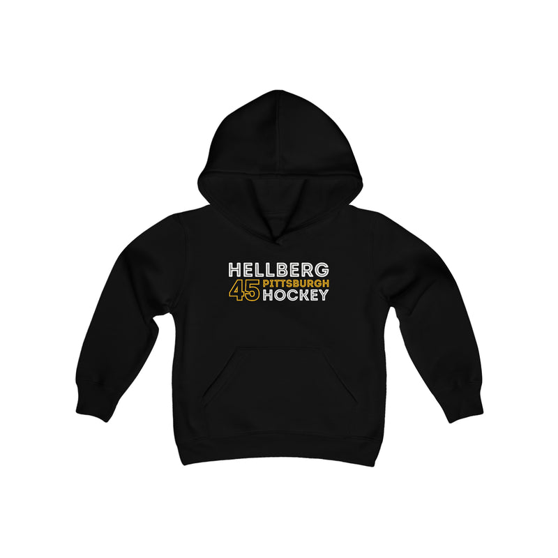 Hellberg 45 Pittsburgh Hockey Grafitti Wall Design Youth Hooded Sweatshirt