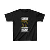 Carter 77 Pittsburgh Hockey Black Vertical Design Kids Tee