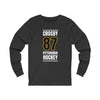 Crosby 87 Pittsburgh Hockey Black Vertical Design Unisex Jersey Long Sleeve Shirt