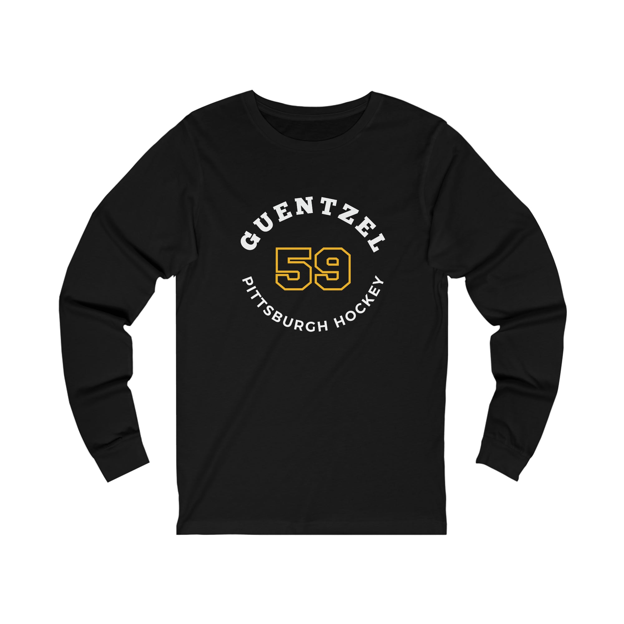 Guentzel 59 Pittsburgh Hockey Number Arch Design Unisex Jersey Long Sleeve Shirt