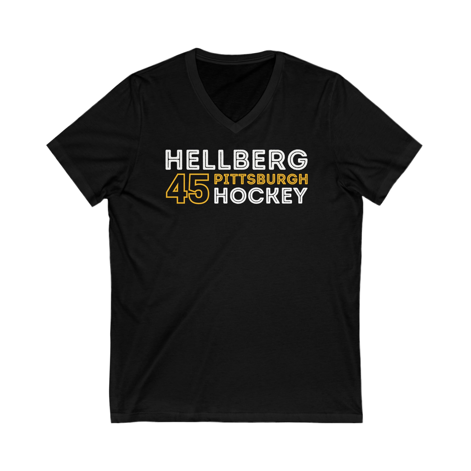 Hellberg 45 Pittsburgh Hockey Grafitti Wall Design Unisex V-Neck Tee