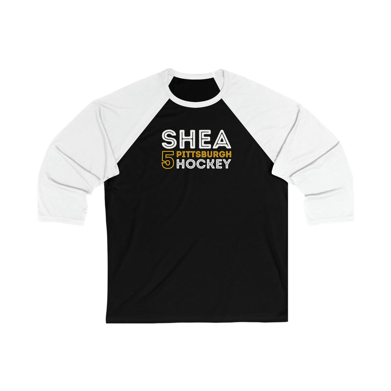 Shea 5 Pittsburgh Hockey Grafitti Wall Design Unisex Tri-Blend 3/4 Sleeve Raglan Baseball Shirt